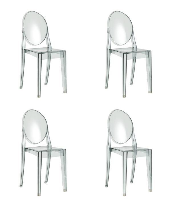 Набор из 4 стульев Stool Group Victoria Ghost XH-8071 smoke X4 серый