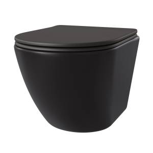 Унитаз подвесной Taliente Amato AM25010 Nero безободковый, с микролифтом, черный матовый