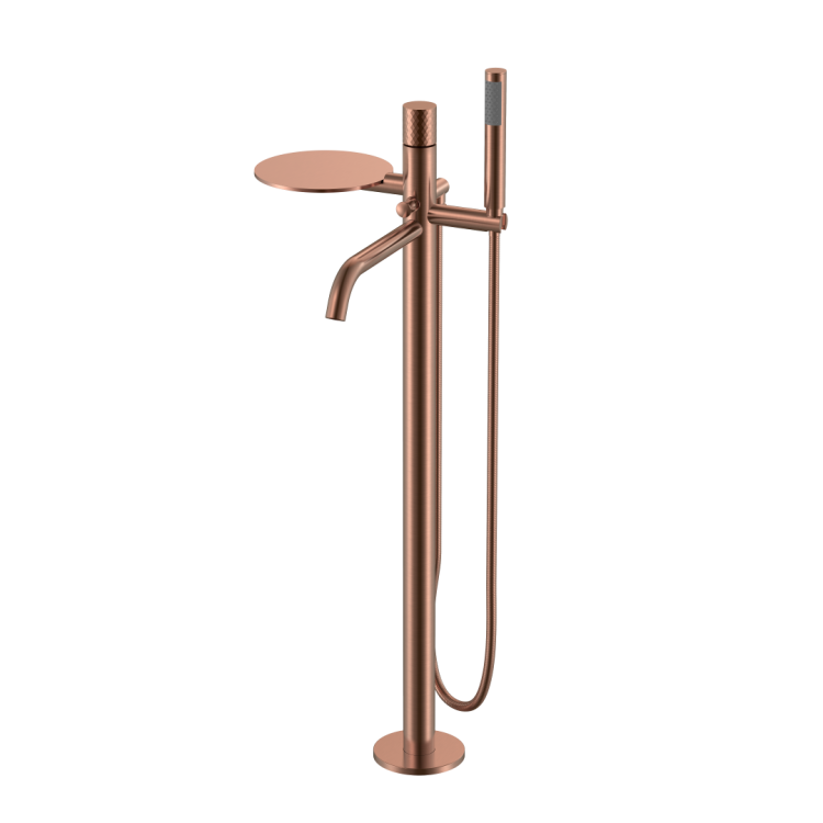 Смеситель для ванны Boheme Stick 129-CB напольный, Copper Brushed Diamond