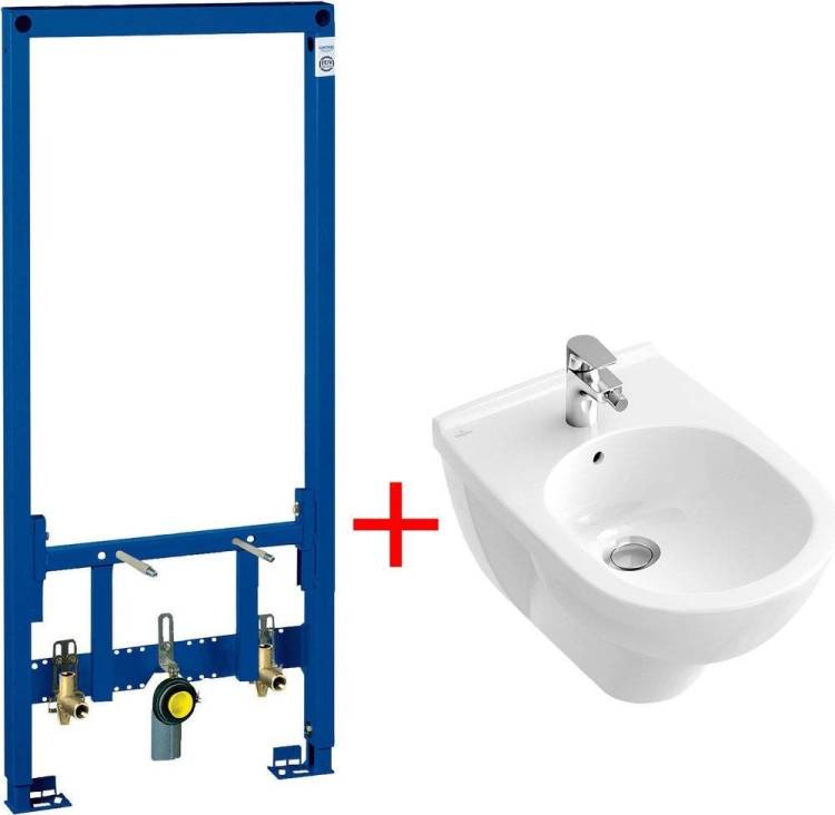 Комплект Биде подвесное Villeroy&Boch O.Novo 5460 0001 alpin + Система инсталляции для биде Grohe Rapid SL 38553001