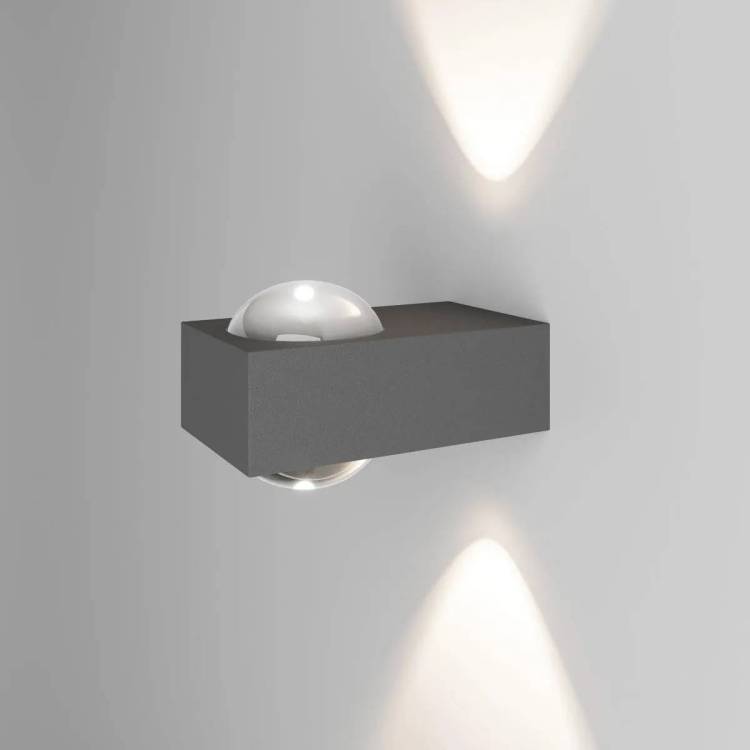 Уличный настенный светодиодный светильник Elektrostandard Lenses 35191/W серый