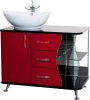 Тумба с раковиной Bellezza Рио 90 L красная с черным фото 6