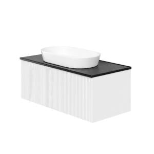 Тумба с раковиной La Fenice Terra Bianco NFNC-01-TER-B-100-3-M-GB белая матовая, 100 см