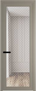 Межкомнатная дверь Profil Doors 1 AGP цвет профиля Никель матовый, стекло безопасное 6 мм ромб белый 600x2000