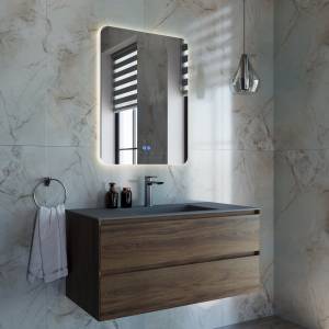 Тумба с раковиной Vincea Luka 1000 2 выкатных ящика, C.Oak, раковина серая