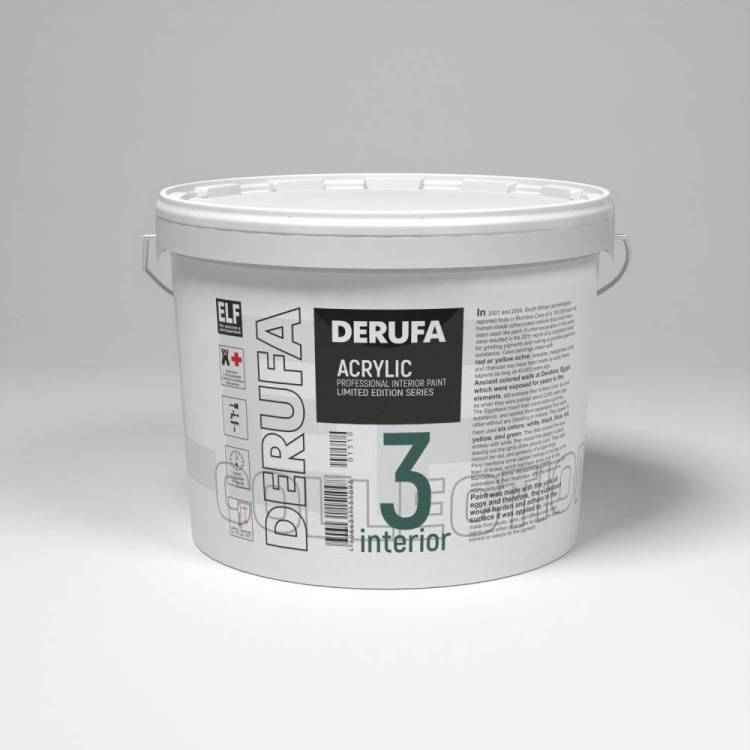 Краска интерьерная Derufa Интерьер - 3 (TM) 9 л