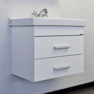 Тумба с раковиной Comforty Никосия 60П 00-00011161 белый глянец с раковиной Fest 60