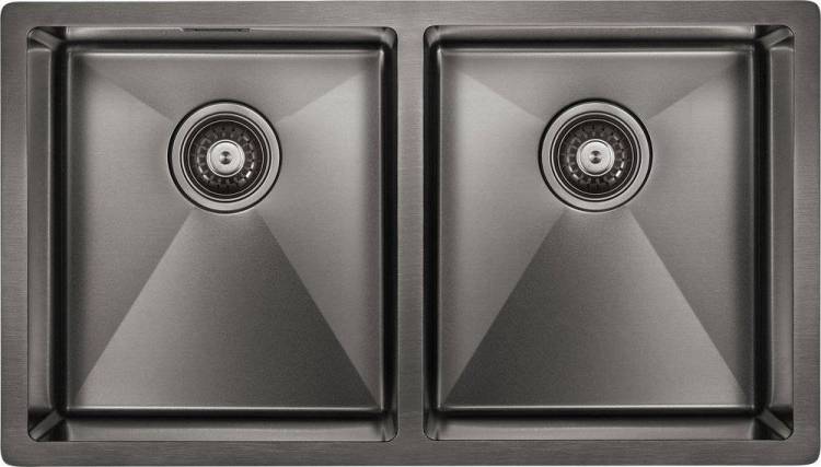 Мойка кухонная Paulmark Dopplet PM507844-GM вороненая сталь