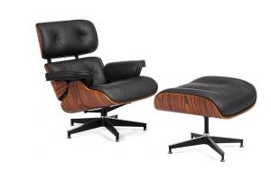 Комплект кресло и оттоманка Bradex Home Eames Lounge Chair FR 0016-17 черные