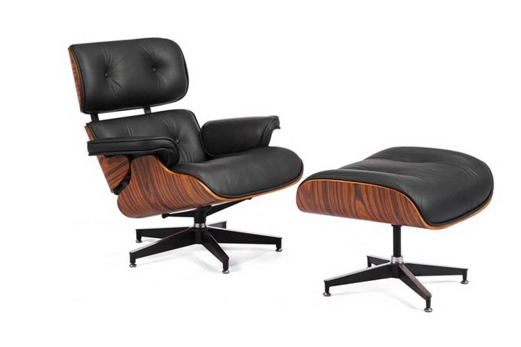 Комплект кресло и оттоманка Bradex Home Eames Lounge Chair FR 0016-17 черные