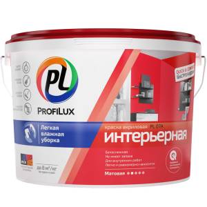 Краска для стен и потолков акриловая Profilux PL-07А матовая супербелая 14 кг