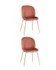 Набор из 2 стульев Stool Group Beetle 8329 VELVET DARK PINK X2 пудровый