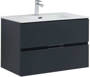 Тумба под раковину Aquanet Алвита New 80 277515 2 ящика, антрацит