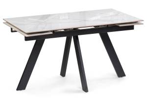 Стол Woodville Невис 553538 creto statuario cara polished, черный 140(200)x80x76