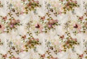 3D Фотообои Artegrafico «Винтажные букеты с бабочками» BT-029 акварель