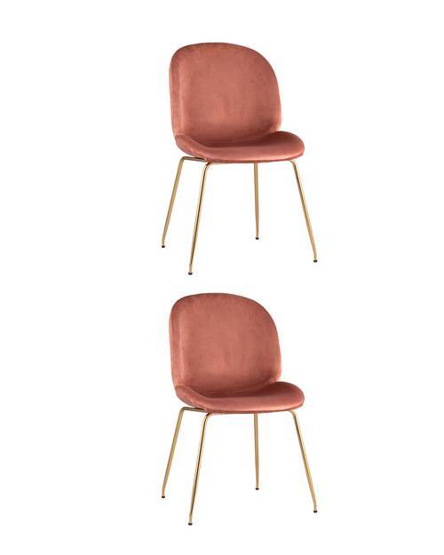 Набор из 2 стульев Stool Group Beetle 8329 VELVET DARK PINK X2 пудровый