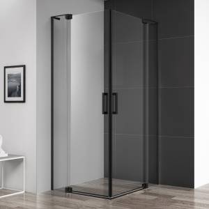 Душевой уголок Cezares Slider AH 2 90/100-100/110 C Nero профиль черный, стекло прозрачное