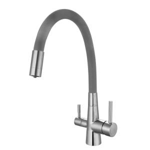Смеситель для кухни ESKO CL 03 G под фильтр, с гибким изливом, серый