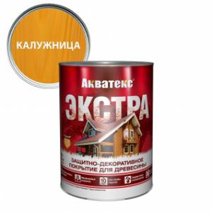 Защитно-декоративное покрытие для древесины Акватекс Экстра полуглянцевое калужница 0.8 л