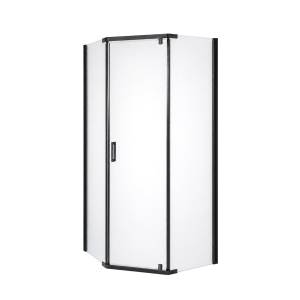 Душевой уголок Royal Bath RB90TR-T-BL профиль черный, стекло прозрачное, 90x90x200