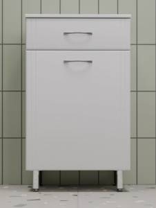 Тумба Style Line Эко Стандарт ТН 500 с бельевой корзиной, белый