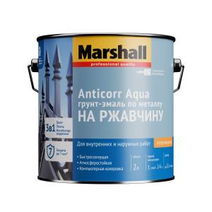 Грунт-эмаль антикоррозийная Marshall Anticorr Aqua полуглянцевая база BW 9 л