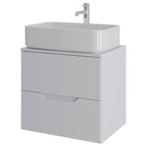 Тумба с раковиной Orange Line Li-60TuwMDF+B07-600W белая матовая, 60 см