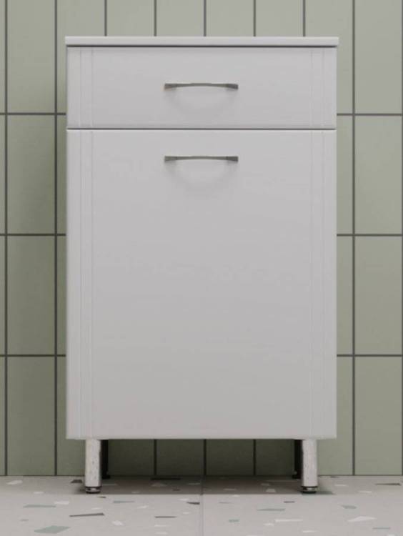 Тумба Style Line Эко Стандарт ТН 500 с бельевой корзиной, белый