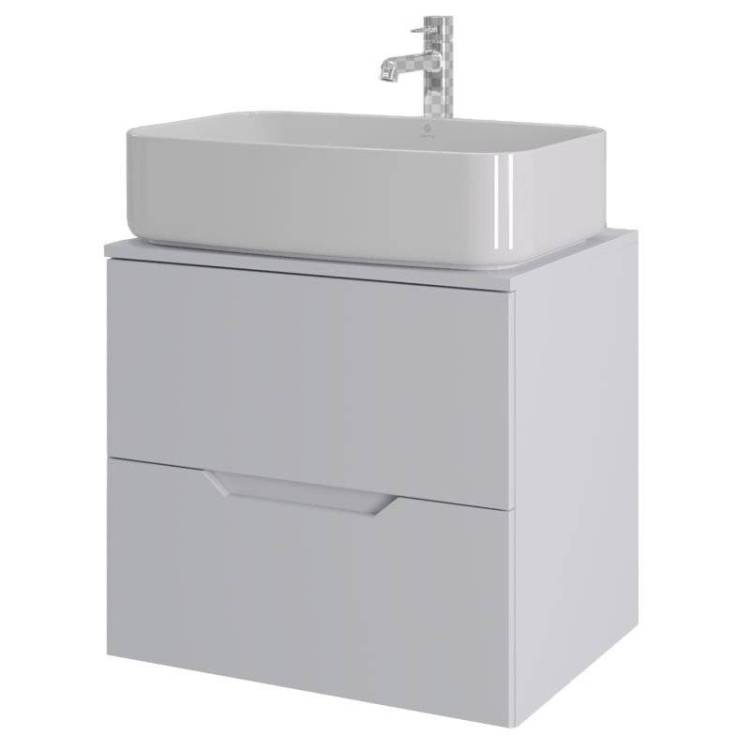 Тумба с раковиной Orange Line Li-60TuwMDF+B07-600W белая матовая, 60 см