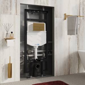 Система инсталляции для унитазов Wasserkraft Dinkel 58TLT.010.ME.MG04 клавиша золото матовое