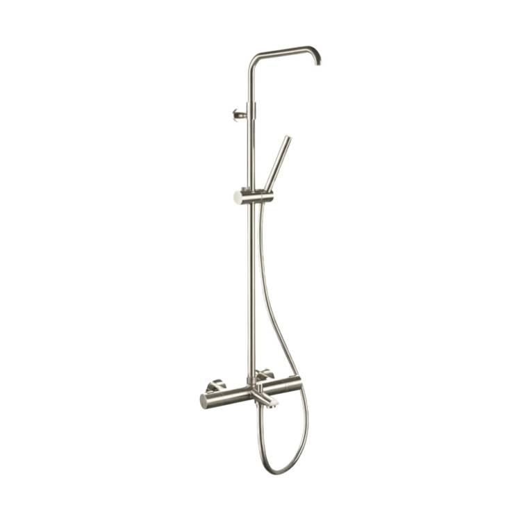 Душевая система Remer Elegance EQ34A7MMSSOFXV сталь, с термостатом, с изливом