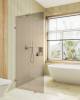 Душевая перегородка MaybahGlass MGD-262-3 79x195, стекло бронза 8 мм, профиль золото