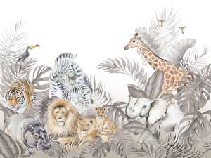 Бесшовные Eco обои Ortograf Little friends 34360 Жители джунглей 3 Ворс+ ОЕ+