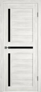 Межкомнатная дверь Владимирская Фабрика Дверей Atum 16 Nord Vellum стекло Black Gloss 900x2000