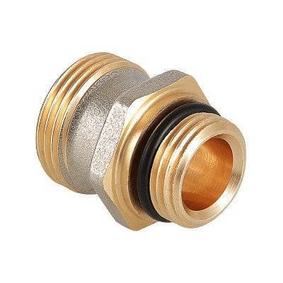 Ниппель VALTEC для коллекторного блока 586, под расходомер, 1/2 дюйма х 3/4 EK наружная резьба, никелированная латунь