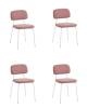Набор из 4 стульев Stool Group Chao 3277-ST-4 CD2302-13 pink w.l X4 розовый белые ножки