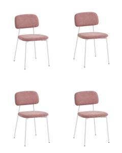 Набор из 4 стульев Stool Group Chao 3277-ST-4 CD2302-13 pink w.l X4 розовый белые ножки
