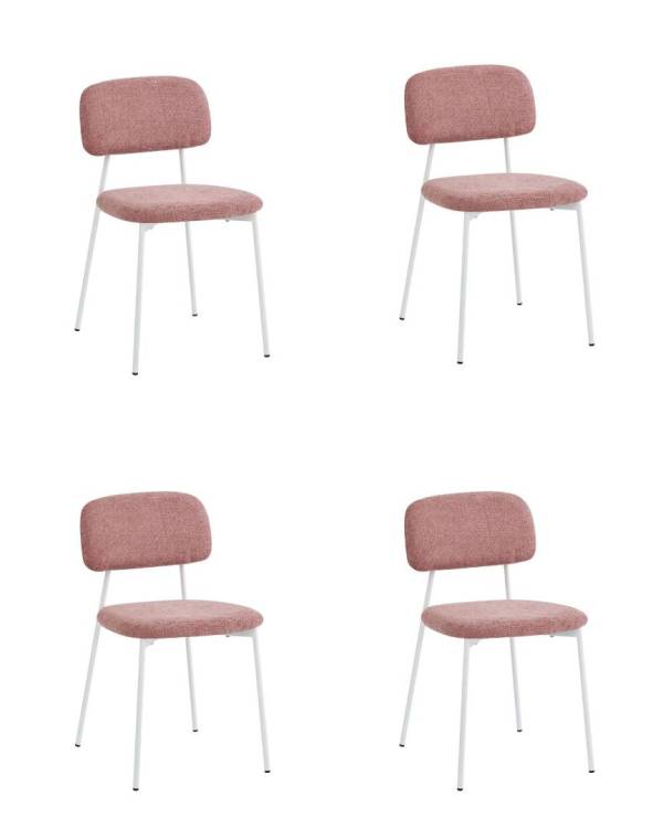 Набор из 4 стульев Stool Group Chao 3277-ST-4 CD2302-13 pink w.l X4 розовый белые ножки