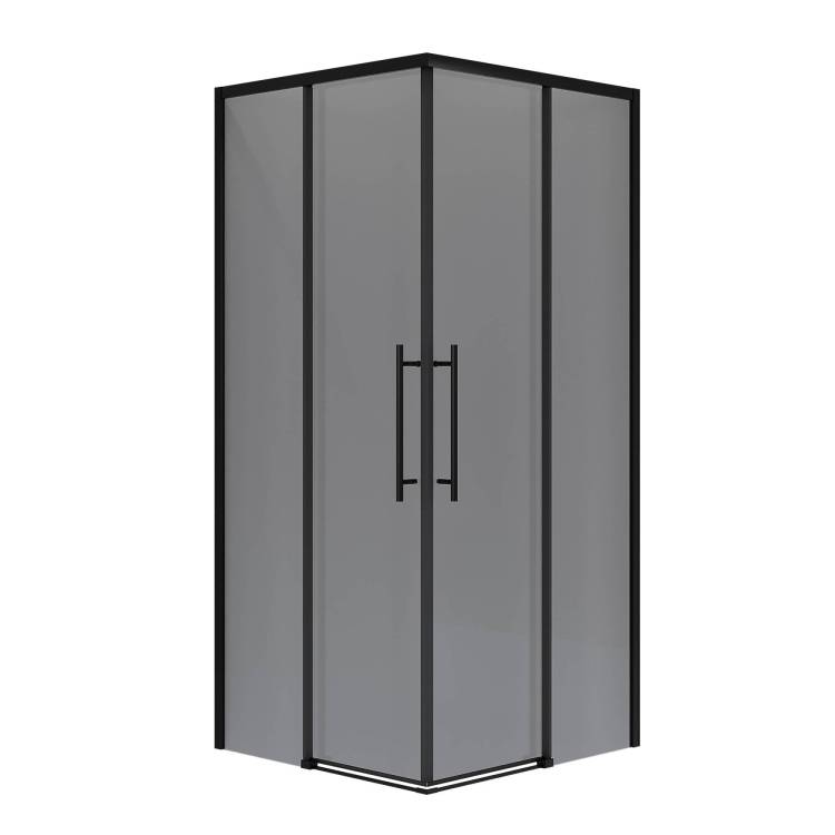 Душевой уголок Niagara Nova NG-2829-34BLACK профиль черный матовый, стекло тонированное, 90x90x195