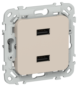 Розетка USB type A+A IEK Flite FI-U21-D31-K88 льняной