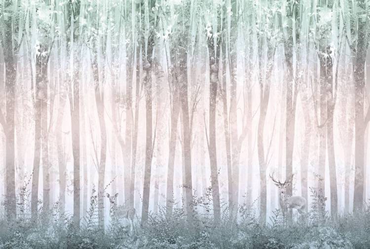 Бесшовные Eco обои Ortograf Flora 31033 Beautiful Forest olympic blue gradient Ворс+ ОЕ+