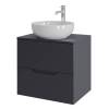 Тумба с раковиной Orange Line Li-60TugMDF+B07-420W графит матовый, 60 см