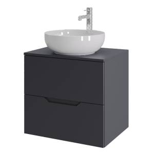 Тумба с раковиной Orange Line Li-60TugMDF+B07-420W графит матовый, 60 см