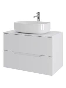 Тумба с раковиной Orange Line Li-80TuwMDF+B07-540W белая матовая, 80.5 см