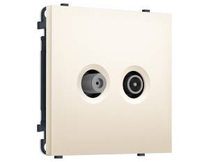 Комплект механизма TV розетки оконечной+SAT Ambrella Volt Sigma MS253310 жемчужно-кремовый