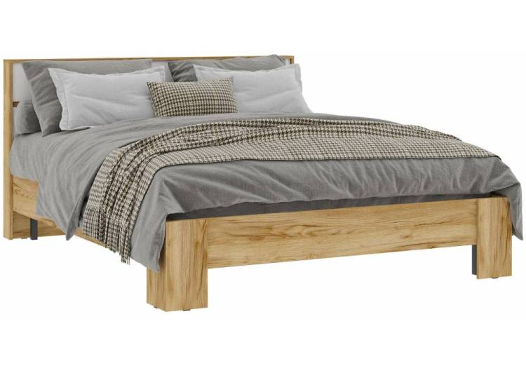 Кровать Woodville Элла КР 02 547977 белый/дуб крафт золото 140x200