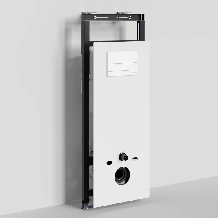 Система инсталляции для унитазов Wasserkraft New Salm 27TLT.010.ME.WH.WM04 клавиша белый матовый