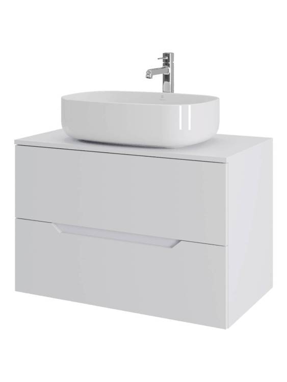 Тумба с раковиной Orange Line Li-80TuwMDF+B07-540W белая матовая, 80.5 см