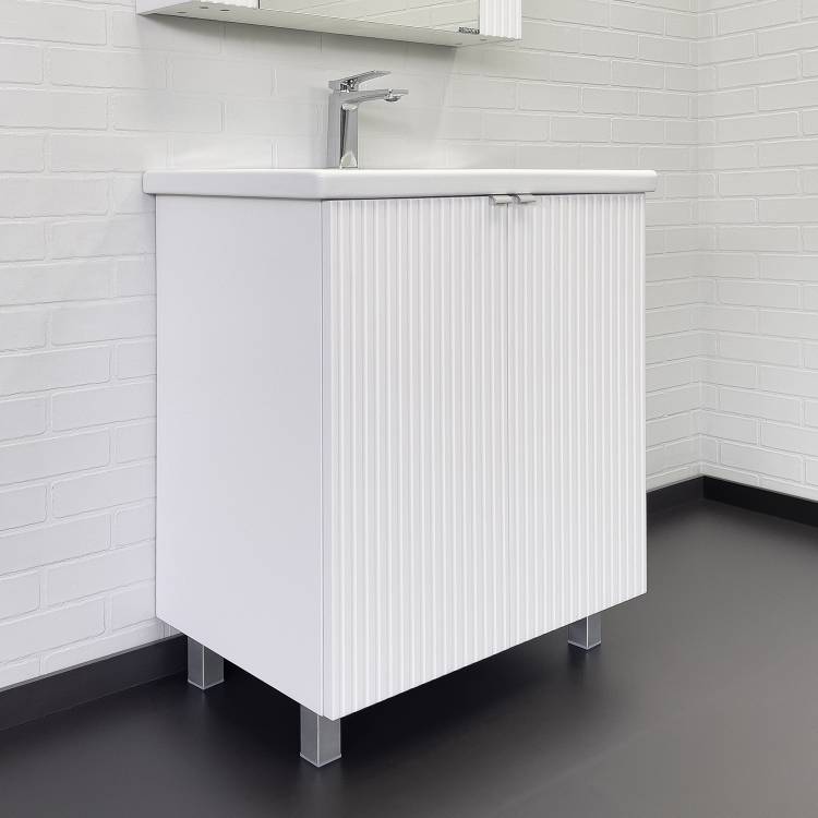 Тумба с раковиной Comforty Лима-70 00-00004892 напольная, белый матовый