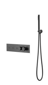 Смеситель для ванны и душа Boheme Fusion Termo 131-SYS-GM с ручным душем, Gun Metal